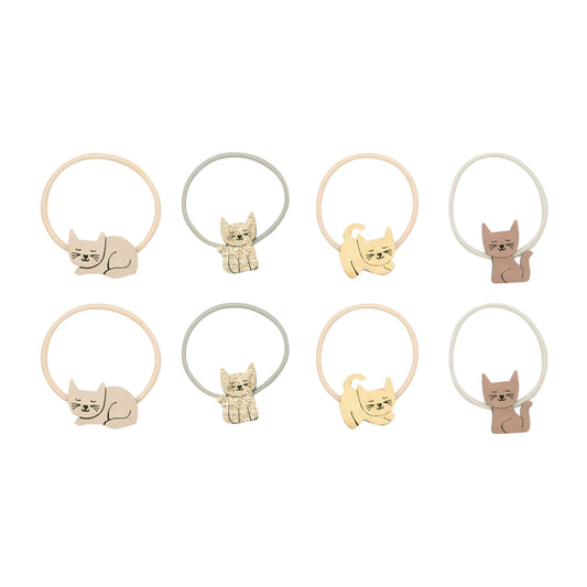 8 hårelastikker - Mini Kitty Cat