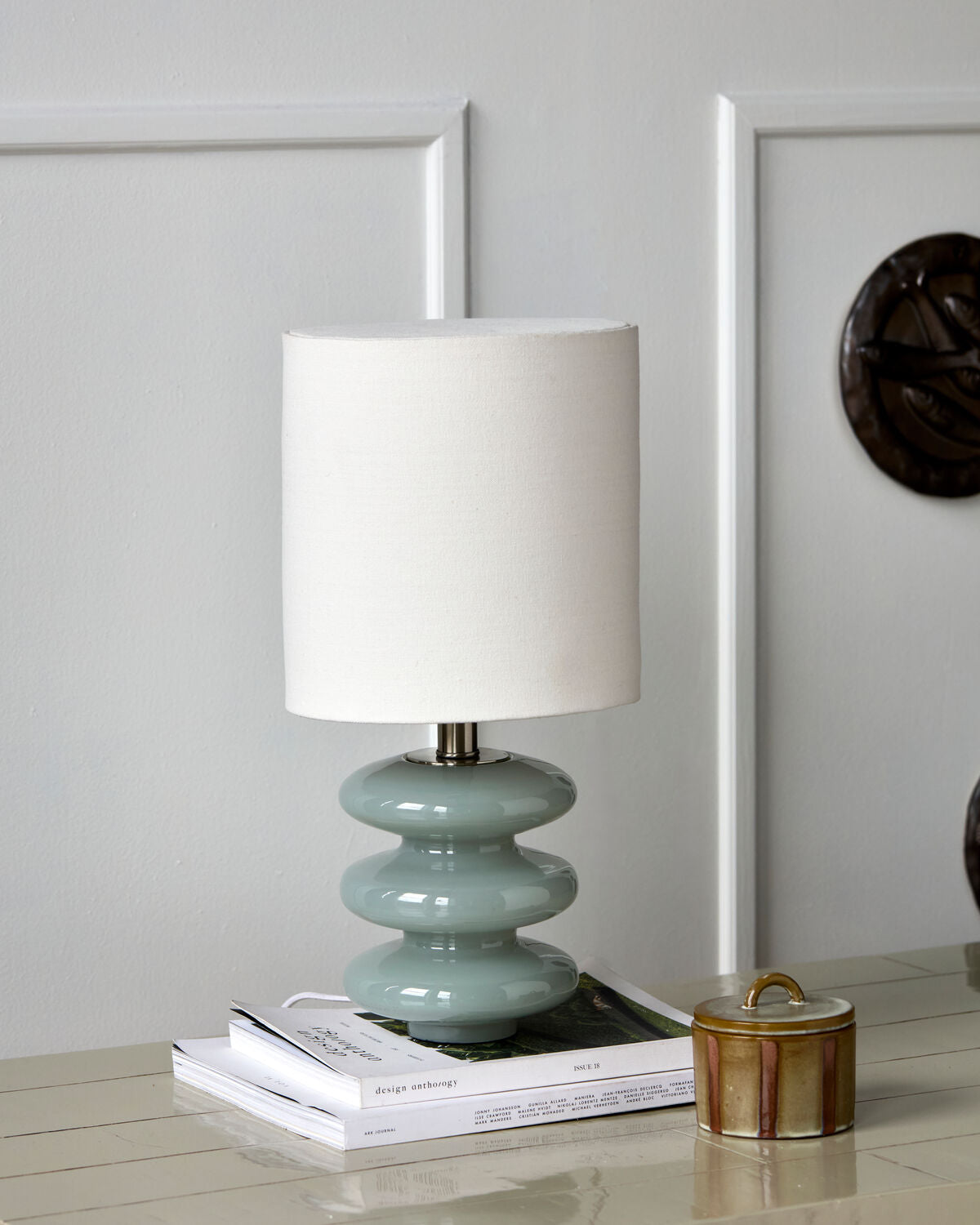Bordlampe, HDStep, S, Lyseblå, Råhvid