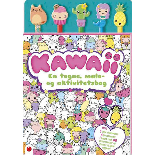 Aktivitetsbog med blyanter: Kawaii