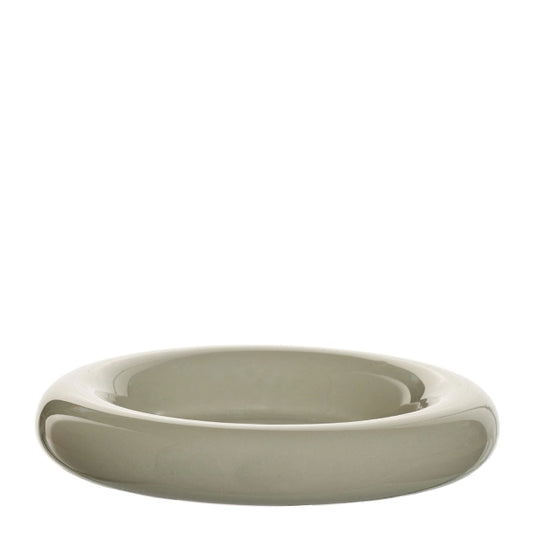 Ania ring votive-/ lysestage og skål - Glossy sand D14 x H2,5 cm