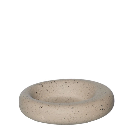 Ania ring votive-/ lysestage og skål - Light brown mist - D11 x H2,5 cm