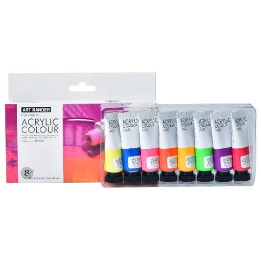 Art Ranger Akrylmaling sæt 8stk. 22ml neon farver