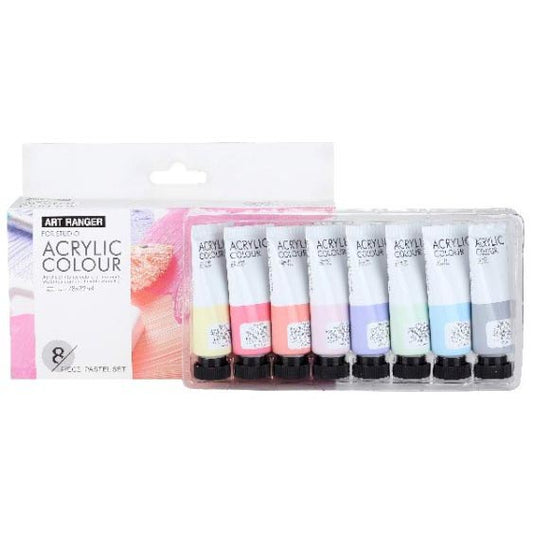 Art Ranger Akrylmaling sæt 8stk. 22ml pastel farver