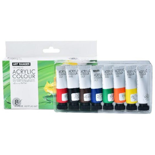 Art Ranger Akrylmaling sæt 8stk. 22ml standard farver