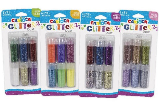 CARIOCA Glitter 6stk ass+lim i blister, 8pk. ass i display