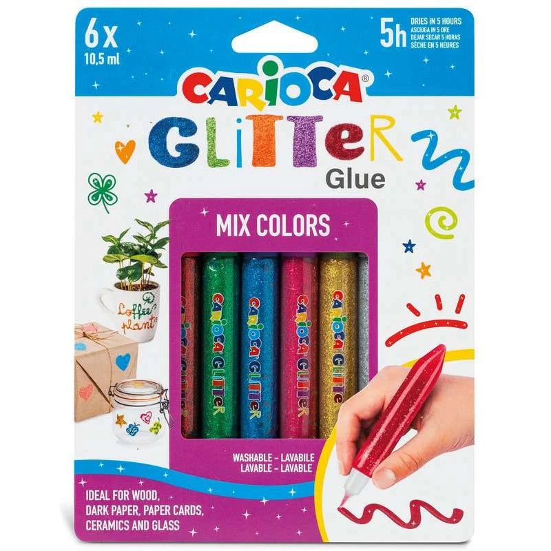 CARIOCA Glitter glue 10,5ml multi 6stk. ass.