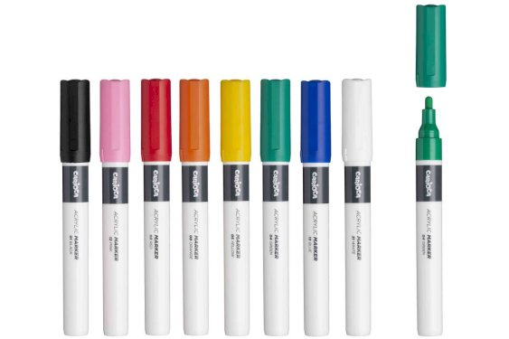 CARIOCA PLUS Acrylic marker 8stk. ass. i hård boks