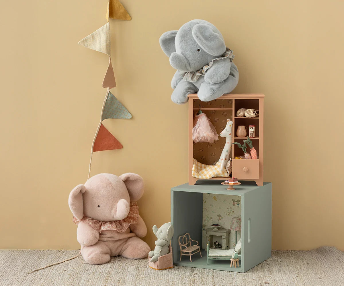 Maileg Elefant - plys - Stor - Lyserød