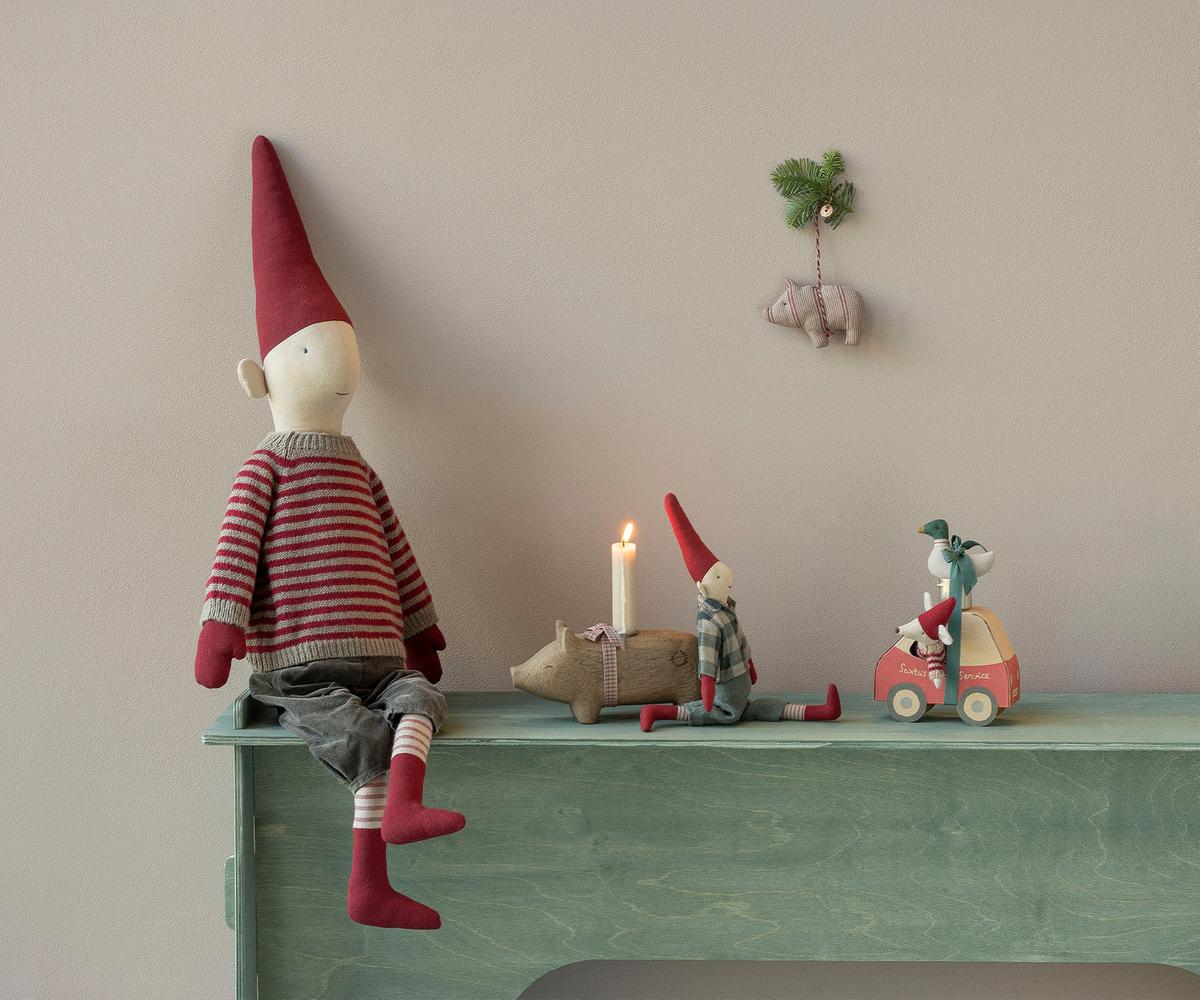 Maileg Nisse Dreng  Pixy, Str. 5 - Dreng - Stribet strikket sweater