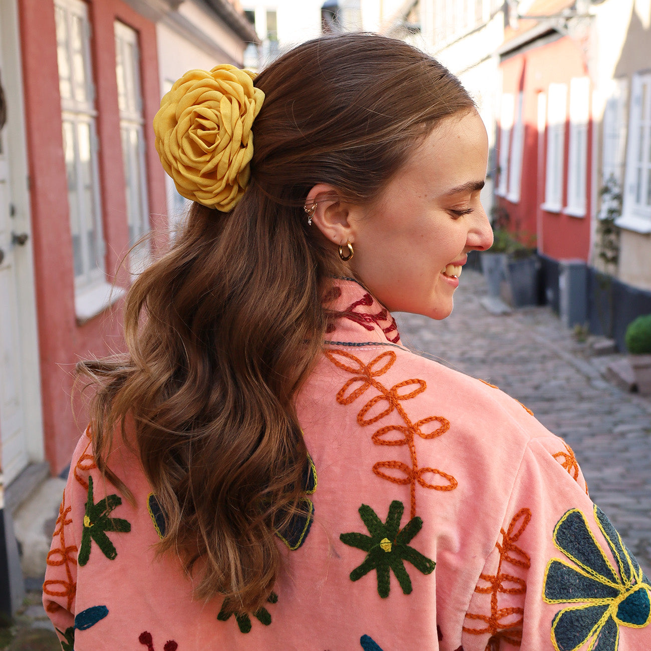 Daisy Blomst Hårklemme - Stor - Gul