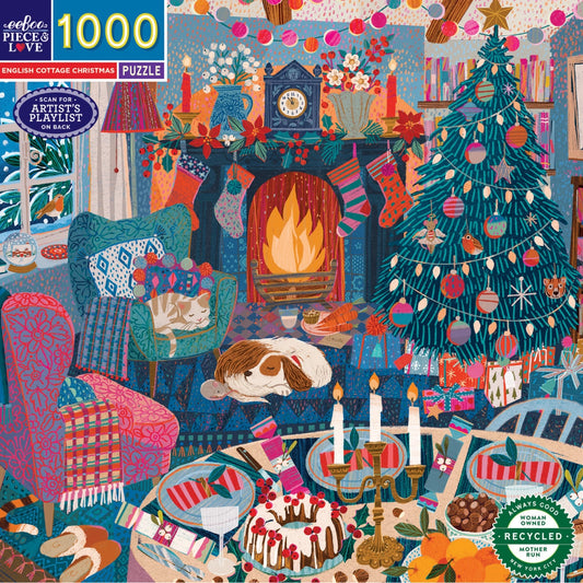 Puslespil 1000 brk - English Cottage Christmas