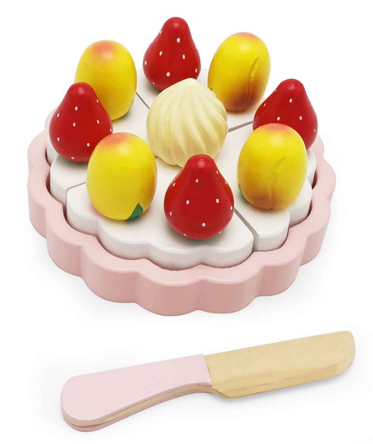 Ferskenkage med topping, velcro