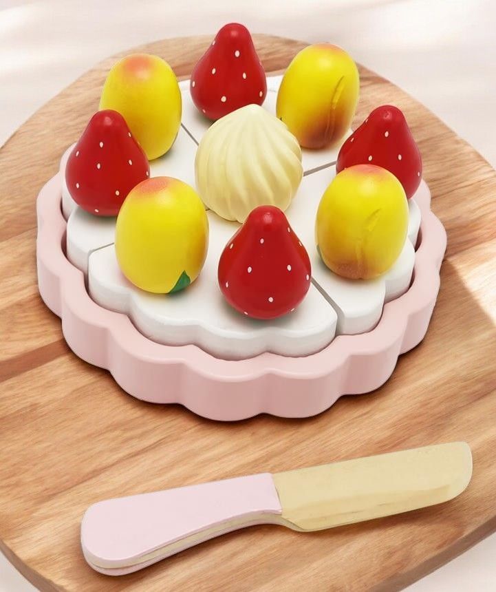 Ferskenkage med topping, velcro
