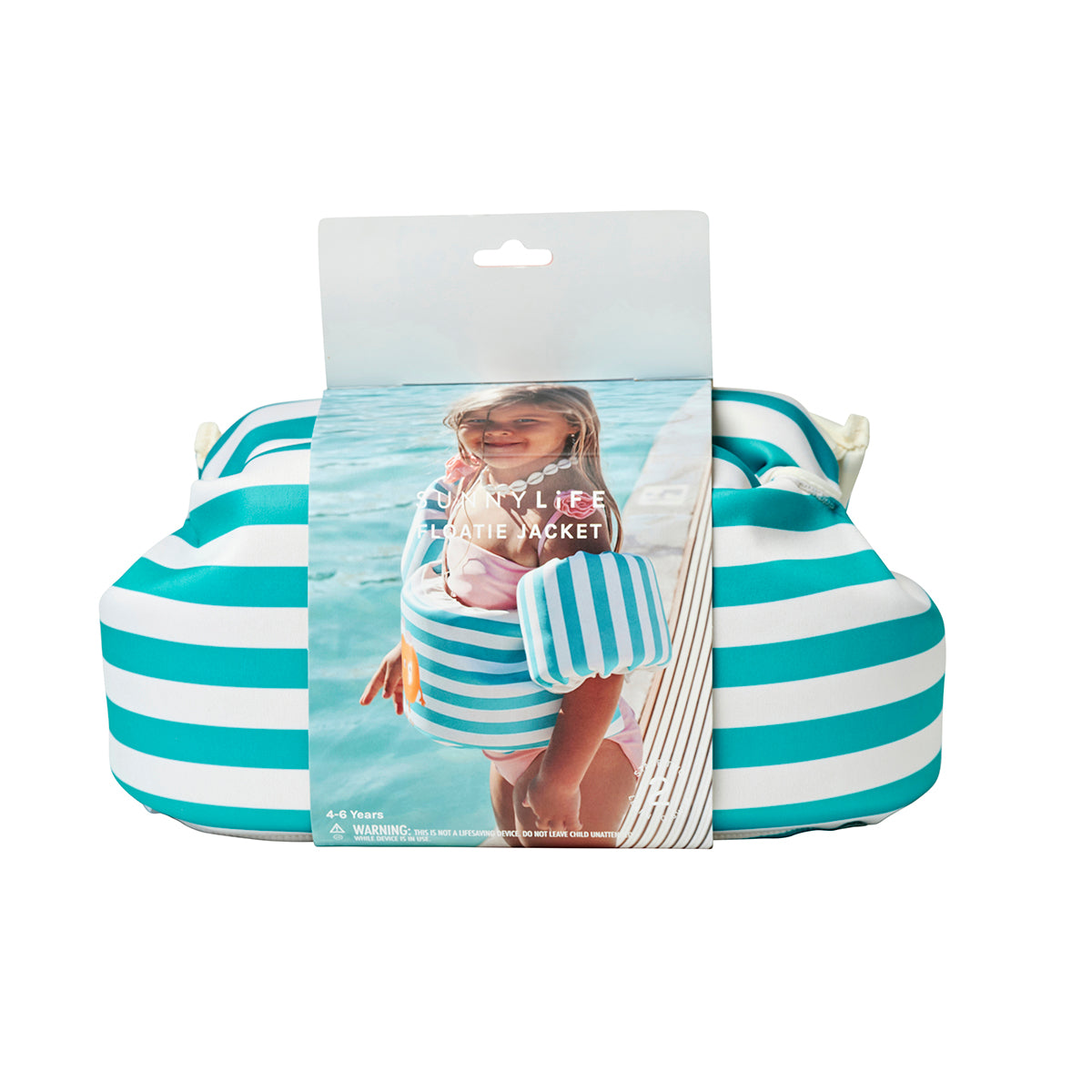 Svømmevest med vinger 3-6 - Poppy the Peach Green stripe