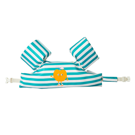 Svømmevest med vinger 3-6 - Poppy the Peach Green stripe