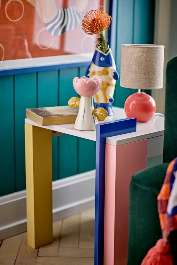 Florita Votive & Candle Holder Blomst - Mørk Rød -  Stentøj