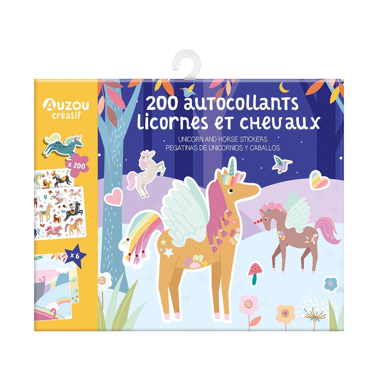 Flytbare Klistermærker  - Heste og enhjørninger 200 stk