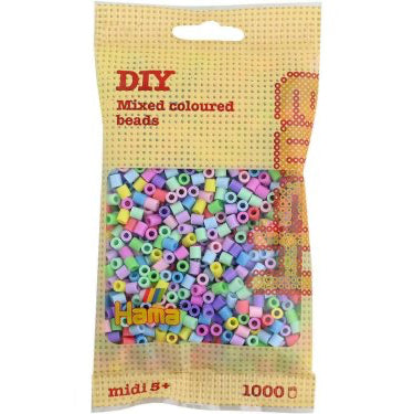 HAMA 50 pastel mix - midi perler 1000stk