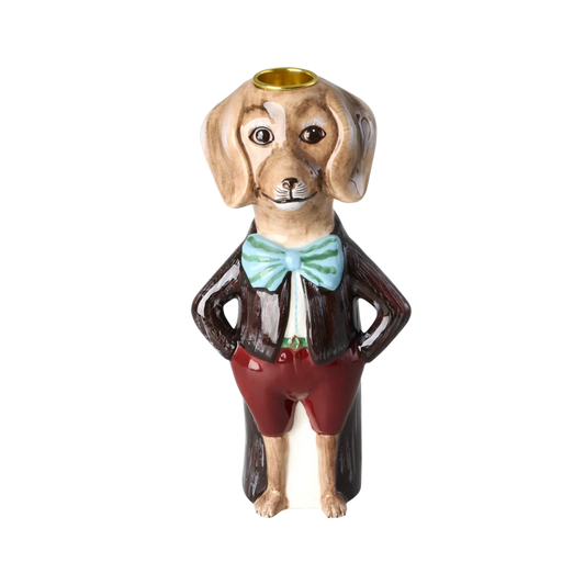 Hund Keramik Lysestage - Brun - Nathalie Lété