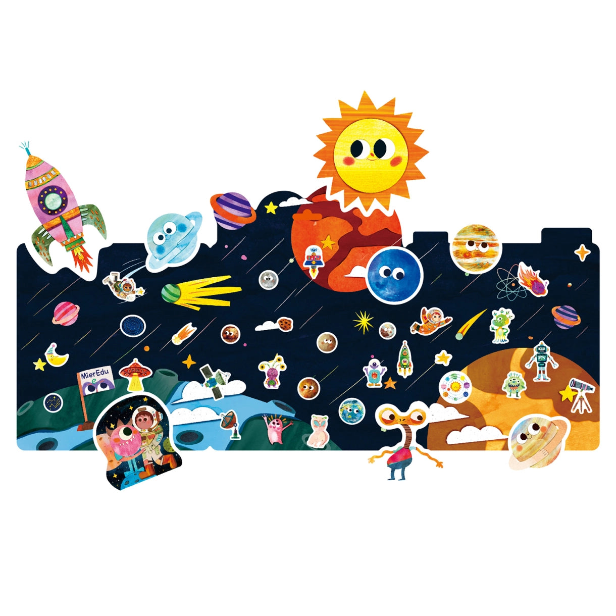 Jelly Stickers 38 stk - Flytbare - Astronaut