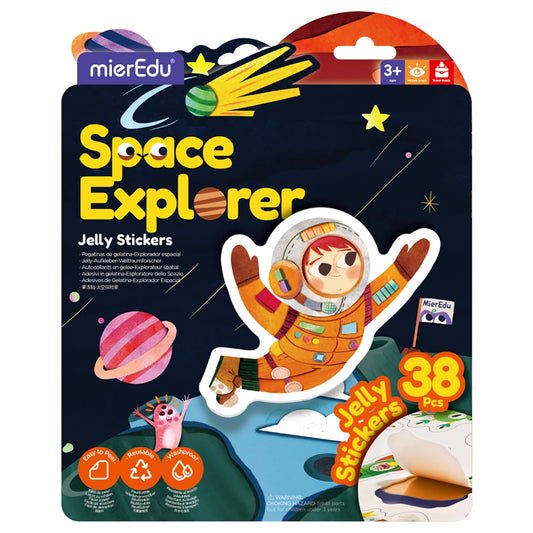 Jelly Stickers 38 stk - Flytbare - Astronaut