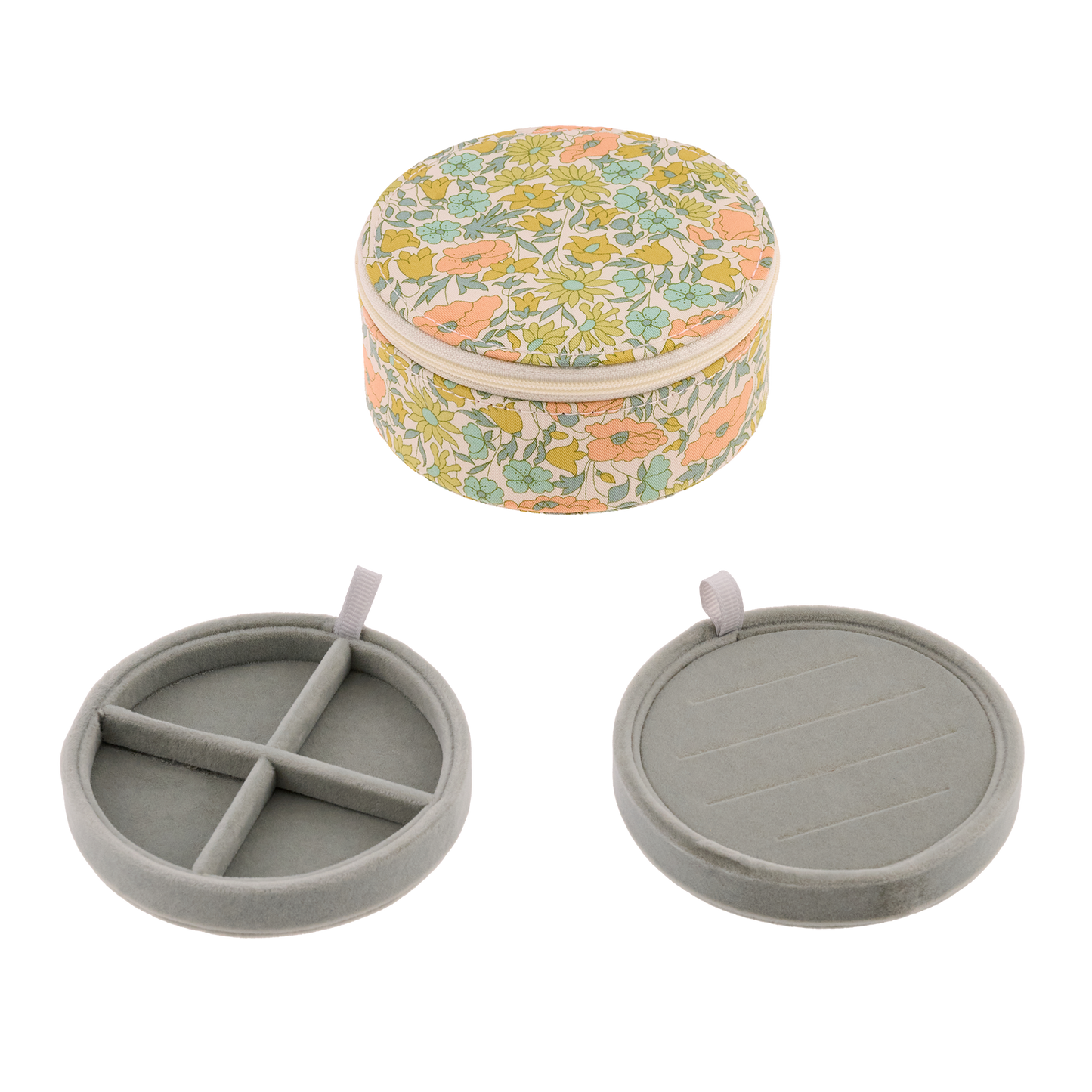 Rundt Smykkeskrin - Liberty Poppy & Daisy Pastel