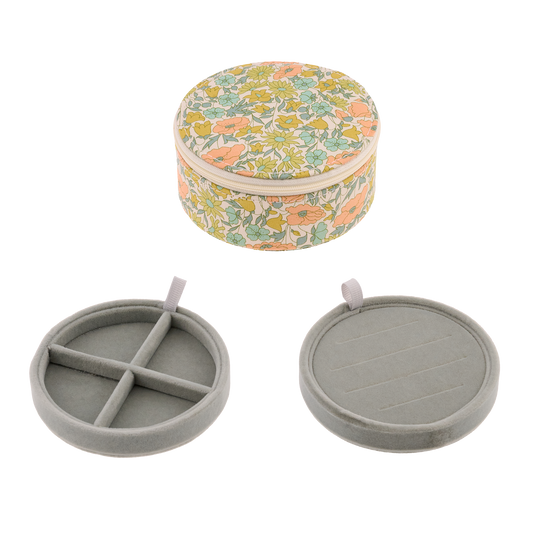 Rundt Smykkeskrin - Liberty Poppy & Daisy Pastel