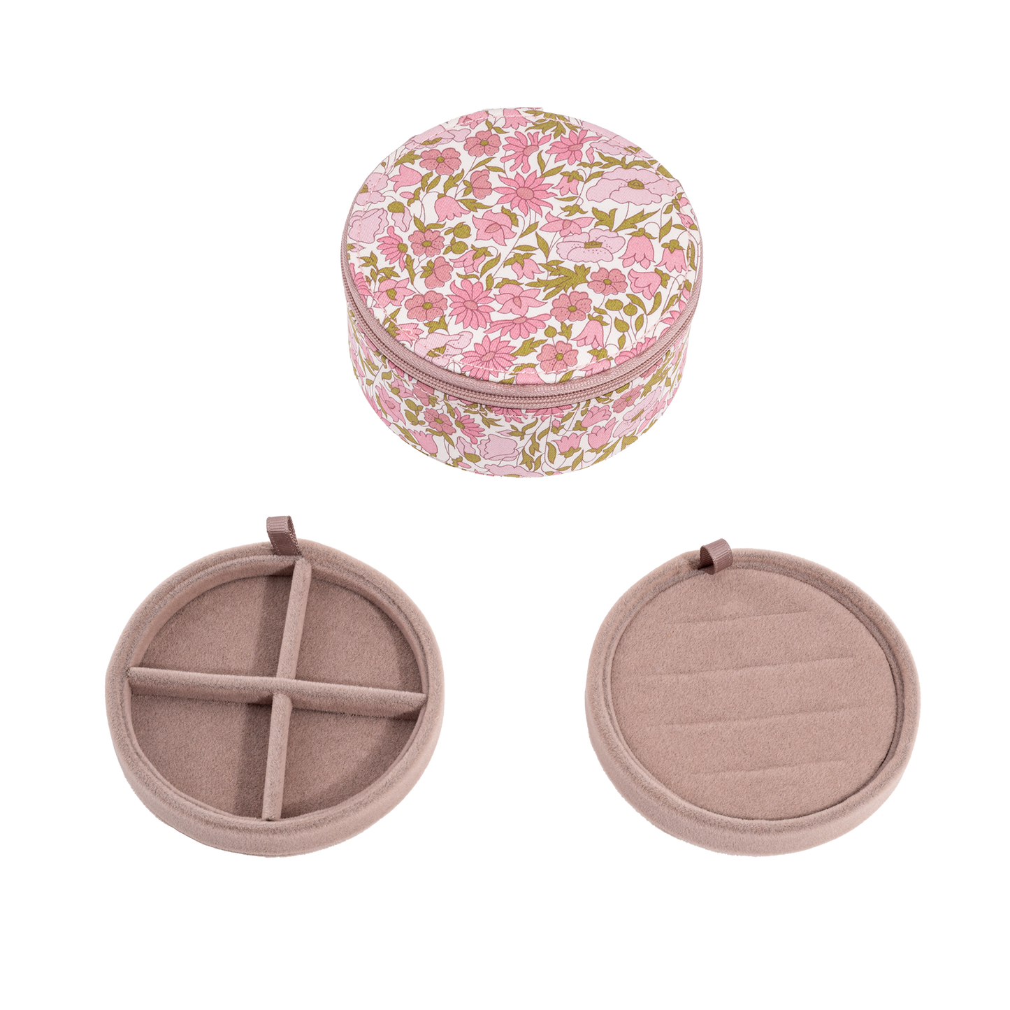 Rundt Smykkeskrin - Liberty Poppy and Daisy