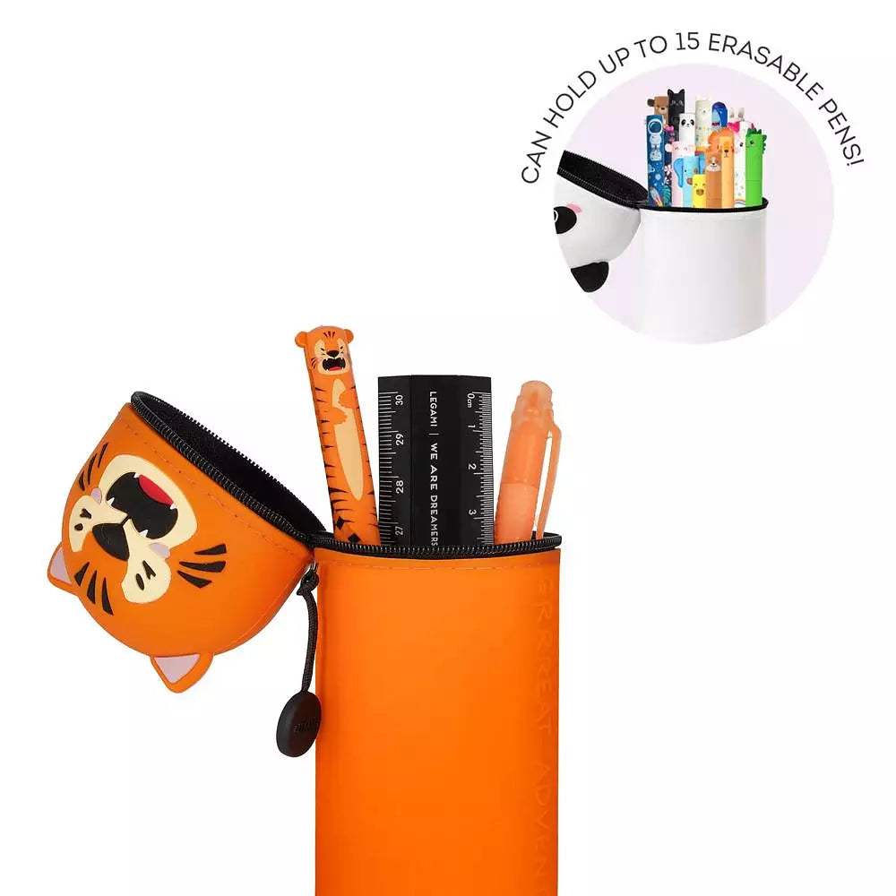 Kawaii Tiger Penalhus i Silikone | 2-i-1 Penalhus og Penneholder
