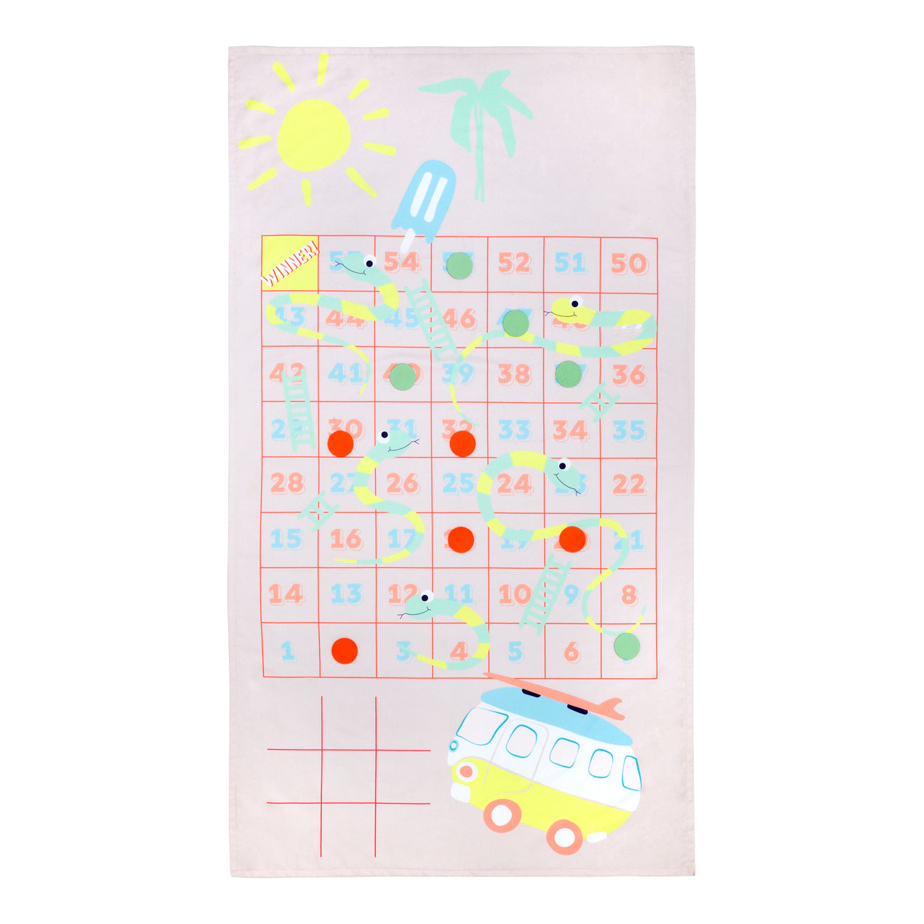 KIDS BEACH TOWEL SUMMER GAMES SURFING DINO - MULTI