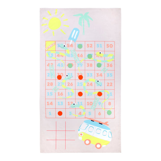 KIDS BEACH TOWEL SUMMER GAMES SURFING DINO - MULTI