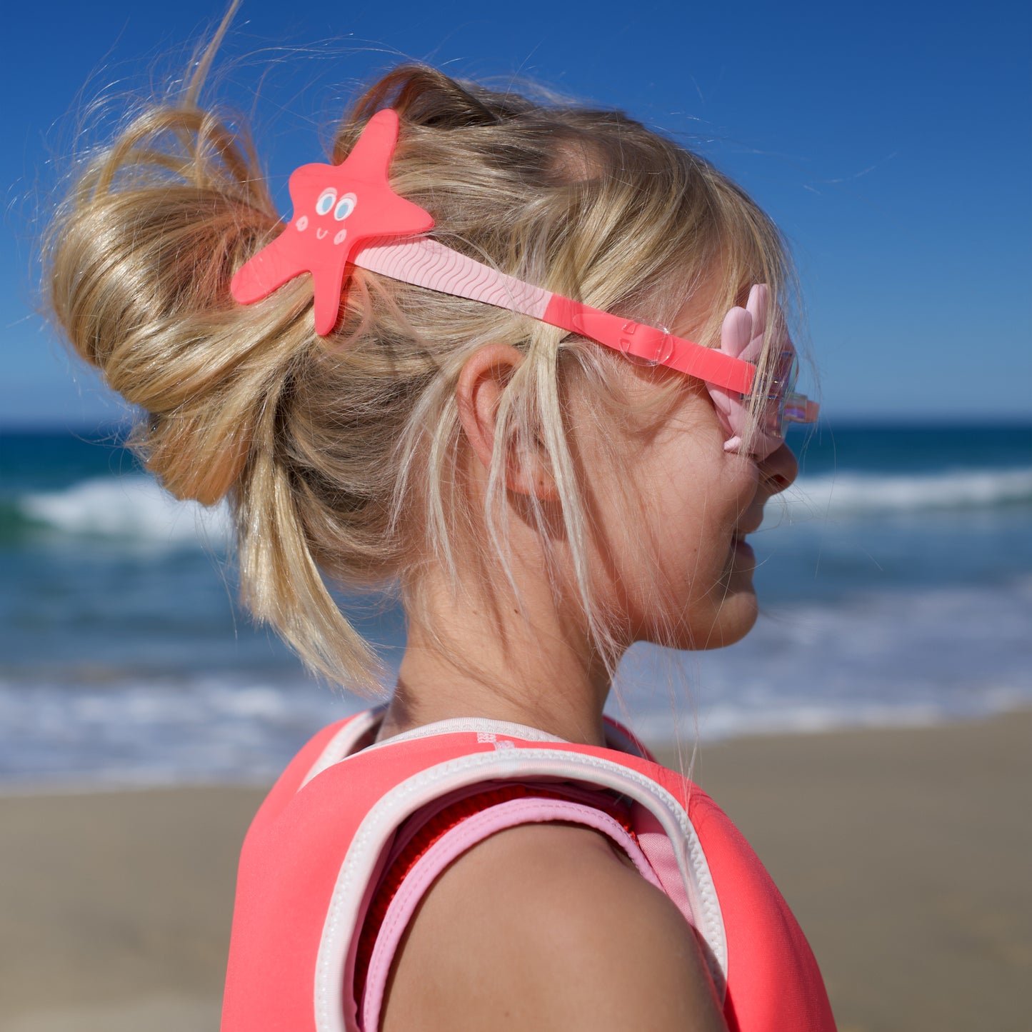 Svømmebriller - Kids Swim Goggles - Melody the Mermaid Neon Strawberry