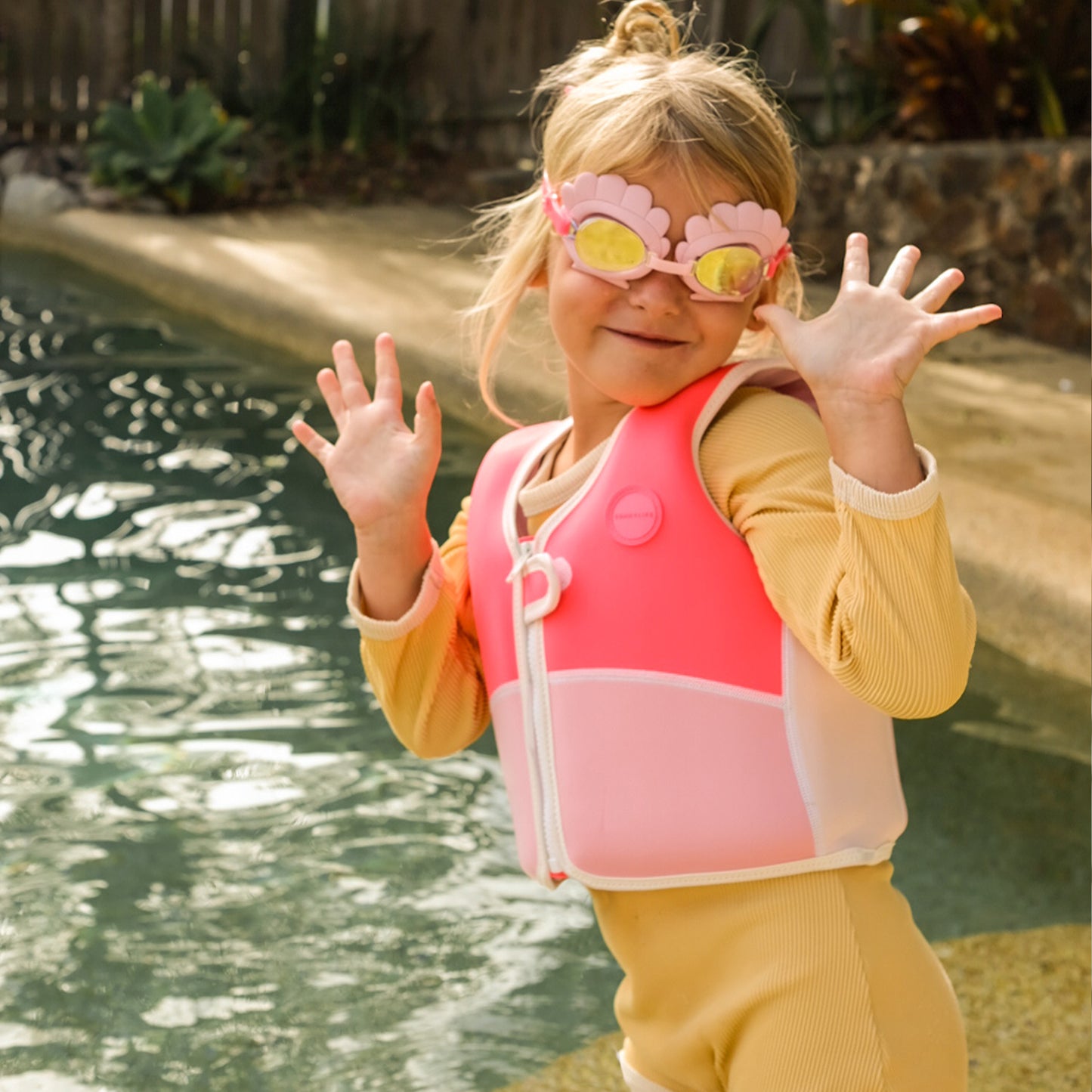 Svømmebriller - Kids Swim Goggles - Melody the Mermaid Neon Strawberry