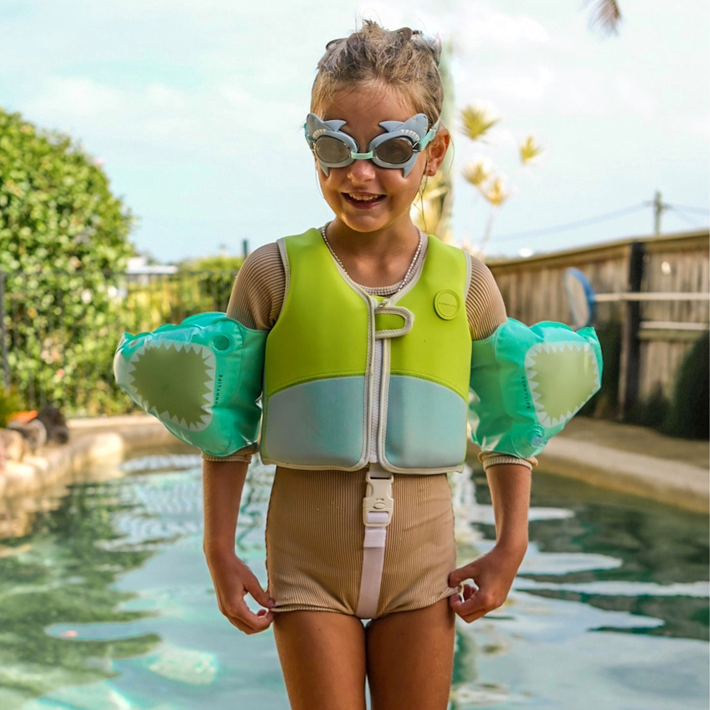 Svømmebriller - Kids Swim Goggles - Salty the Shark Aqua