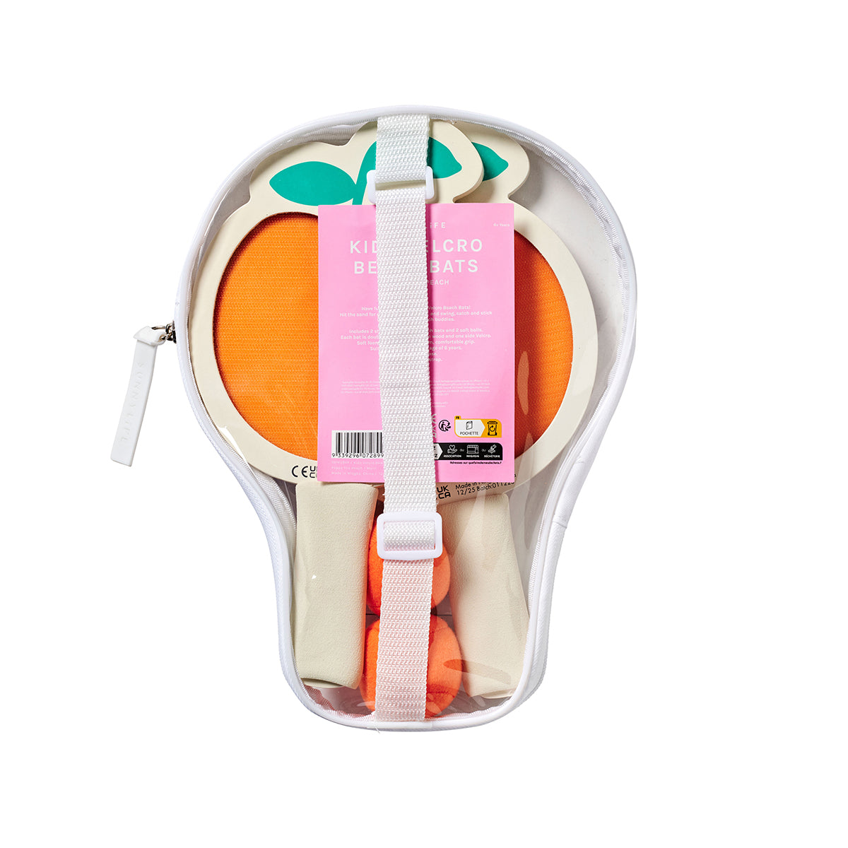 Kids Velcro Beach Bats - Poppy the Peach