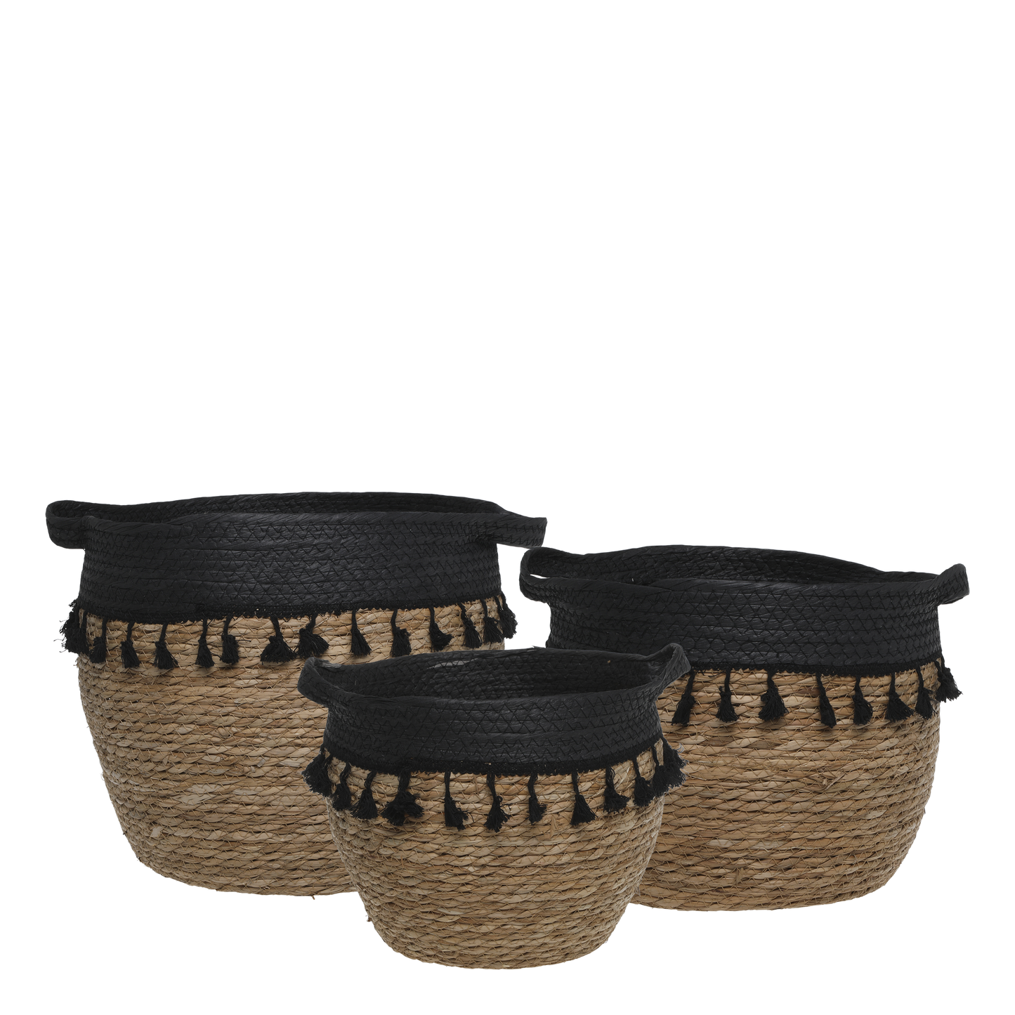Kurv m. sorte frynser