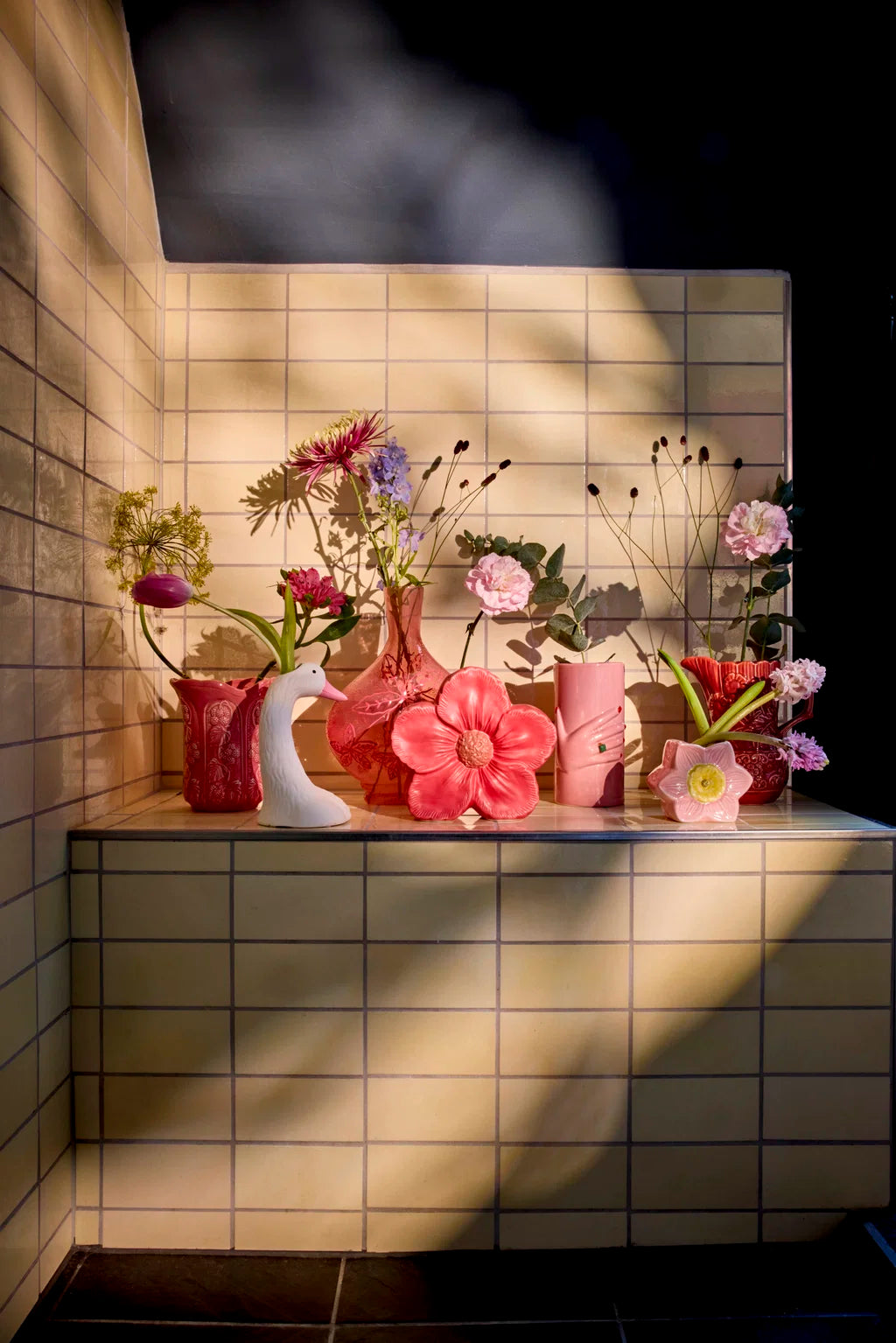Blomst Keramik Vase - Stor