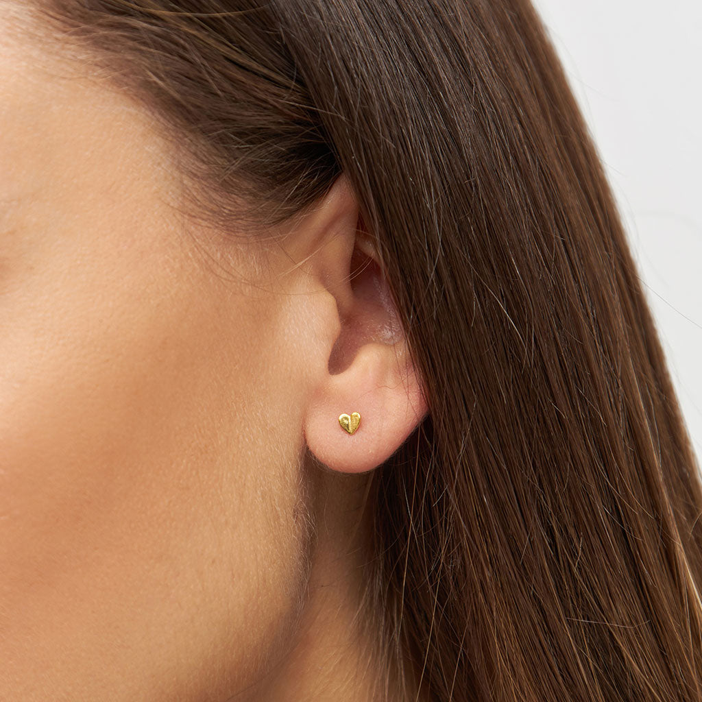 Ørestik - Heart Wings earring - Gold