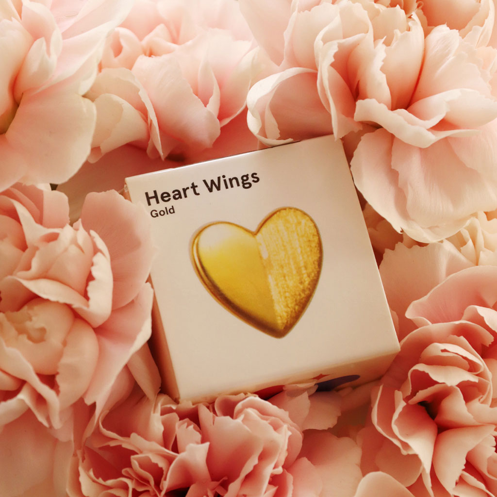 Ørestik - Heart Wings earring - Gold
