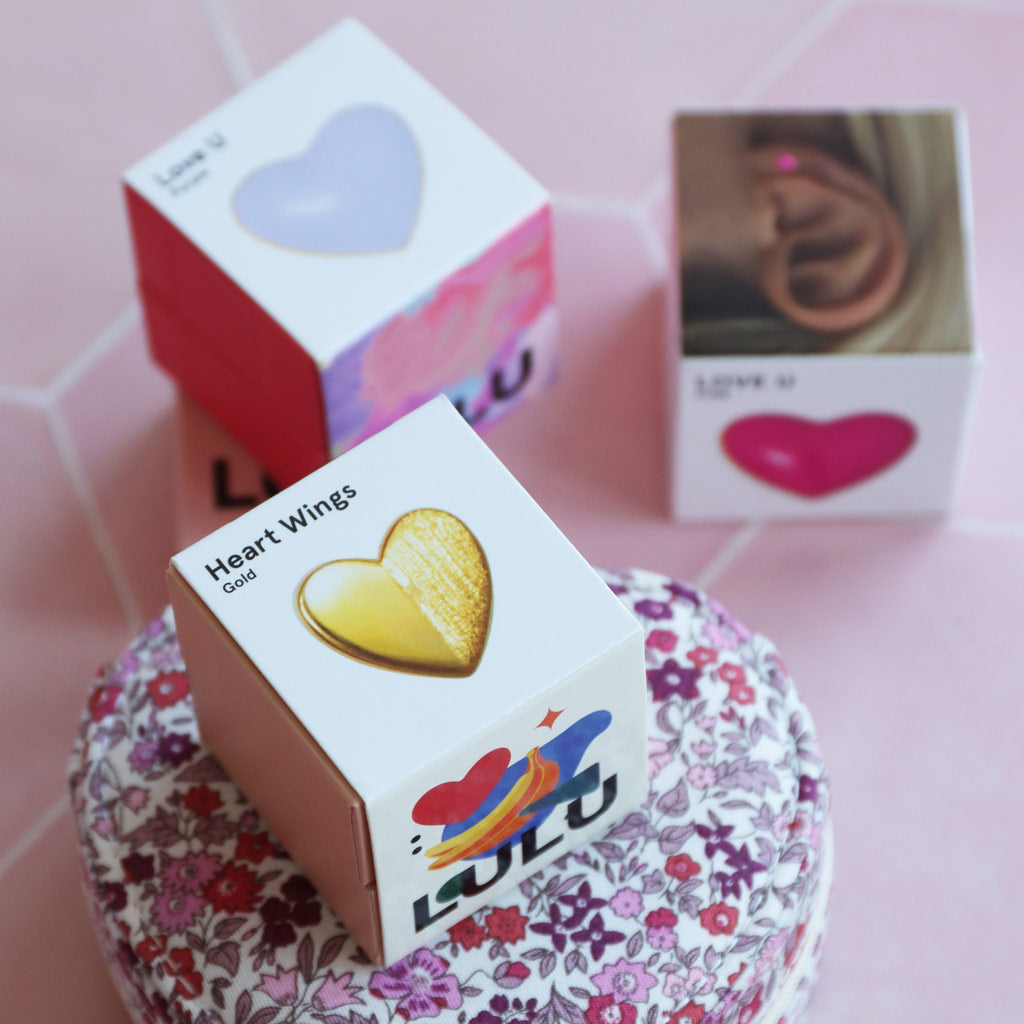 Ørestik - Heart Wings earring - Gold