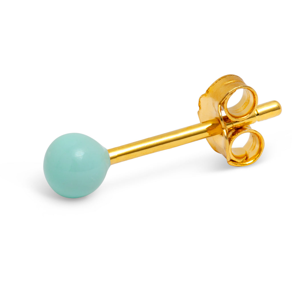 Ørestik - Color Ball earring - Mint - Gold