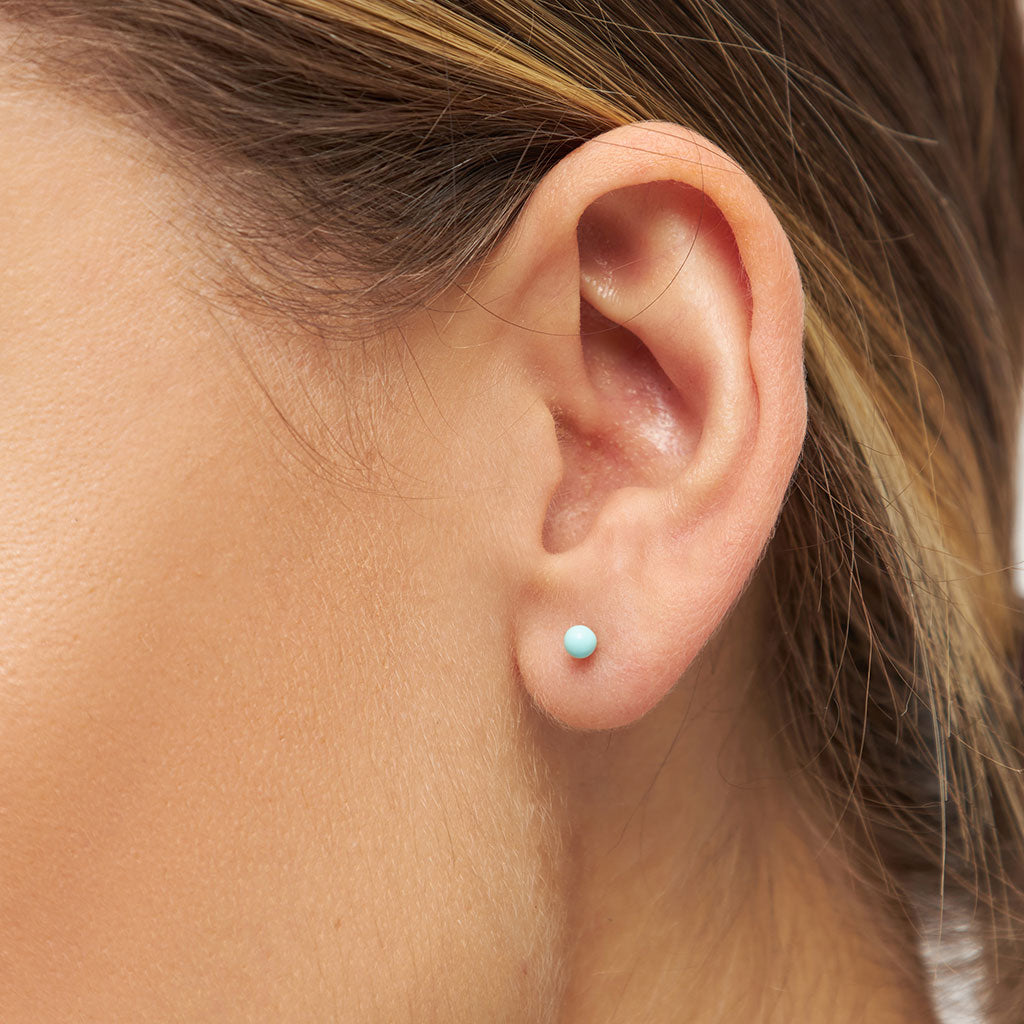 Ørestik - Color Ball earring - Mint - Gold