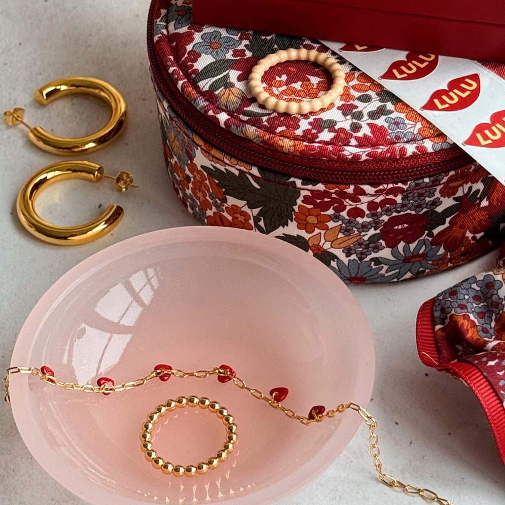 Armbånd - Love U Bracelet gold plated - Passion Red