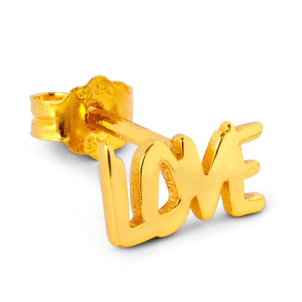 Ørestik - Word Love earring  - Gold