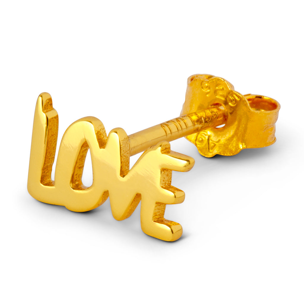 Ørestik - Word Love earring  - Gold