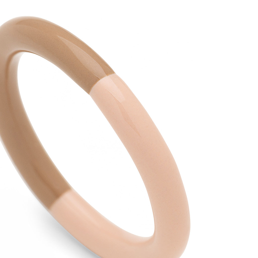 Fingering - Double Color Ring - Mocha Mousse - Dusty Peach
