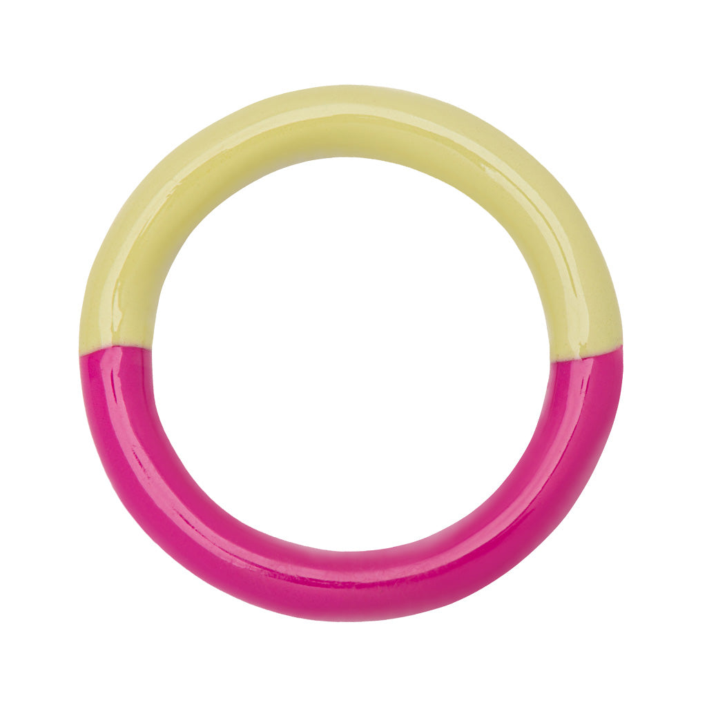 Fingering - Double Color Ring - Light Green - Plum/Silk Light Green