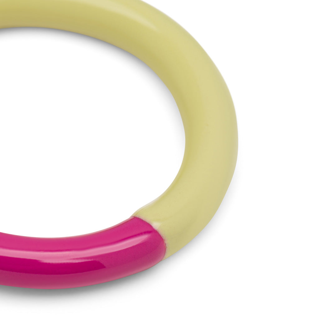 Fingering - Double Color Ring - Light Green - Plum/Silk Light Green