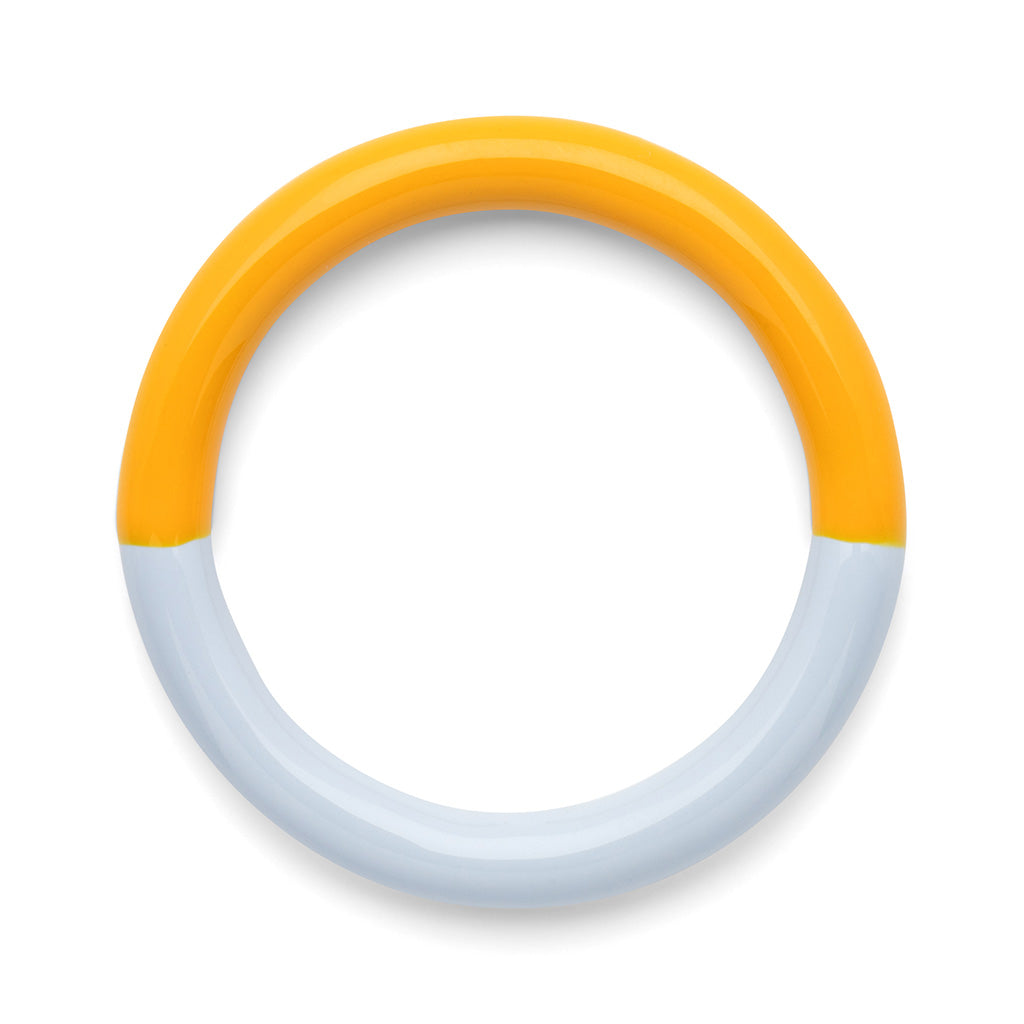 Fingering - Double Color Ring - Light Green - Skyride Blue/Sunflower