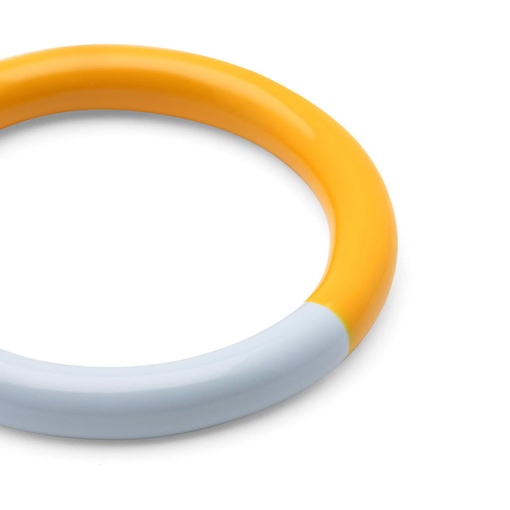 Fingering - Double Color Ring - Light Green - Skyride Blue/Sunflower